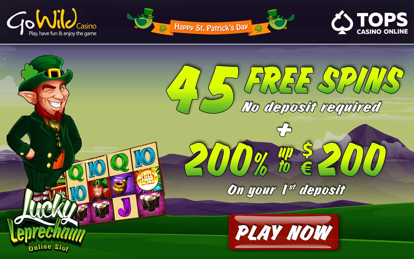 GoWild casino Lucky Leprechaun promo